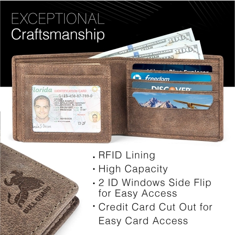 BULL GUARD RFID Korumal� Erkek Deri C�zdan (Kahverengi)