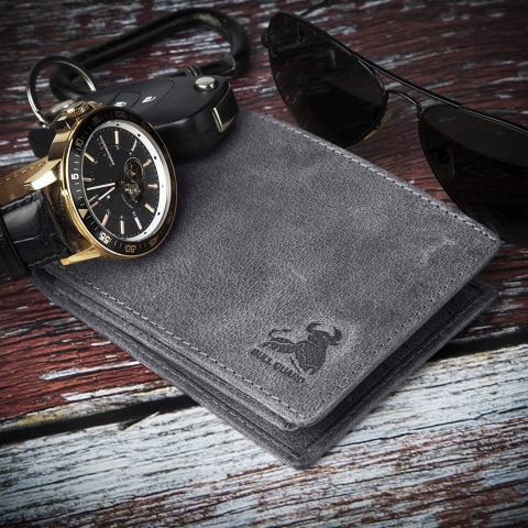 BULL GUARD RFID Korumal� Erkek Deri C�zdan (Kahverengi)