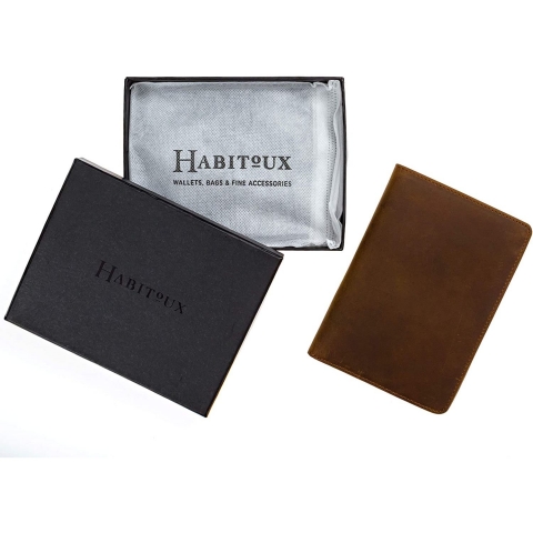 Habitoux  RFID Korumal Erkek Deri Czdan (Kahverengi)