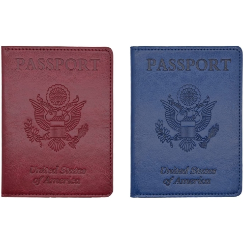 Wildox Deri Pasaportluk(2 Adet)(Krmz/Mavi)