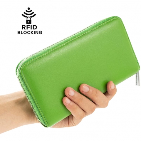 Tesucotus RFID Korumal Kadn Deri Czdan (Yeil)