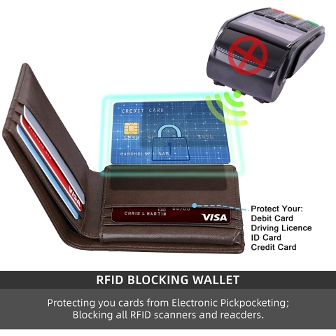 RUNBOX RFID Korumal Erkek Deri Kartlk (Kahverengi)