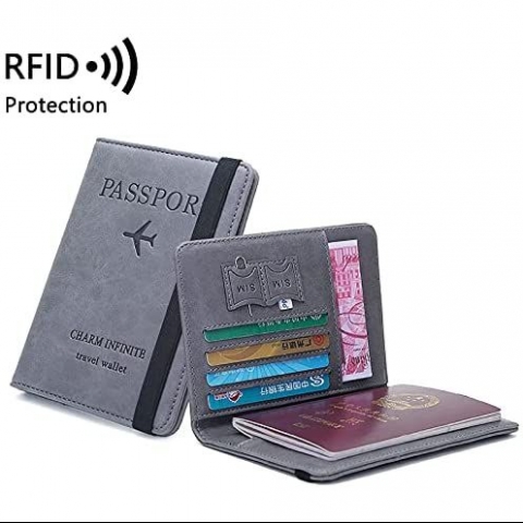 NC RFID Korumal Deri Pasaportluk(Gri)