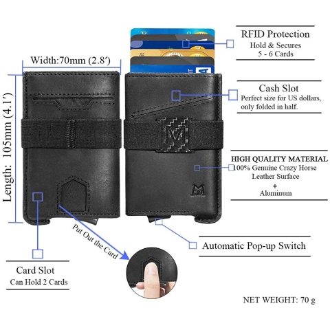 ManChDa RFID Korumal Erkek Alminyum Kartlk(Siyah)