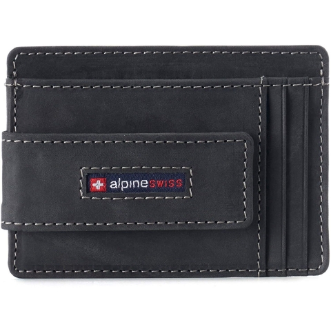 Alpine Swiss RFID Korumal Erkek Czdan(Black)