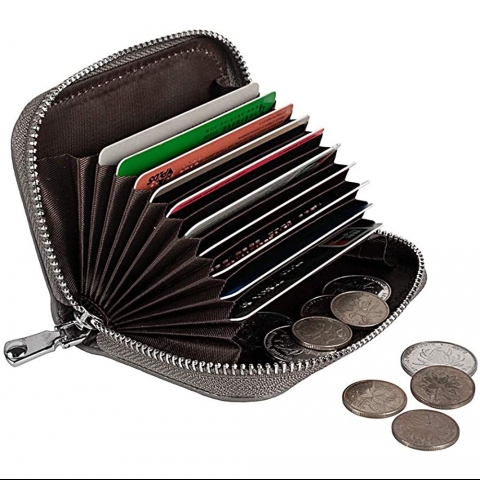 AGBIADD RFID Korumal� Kad�n Deri C�zdan (Gri)