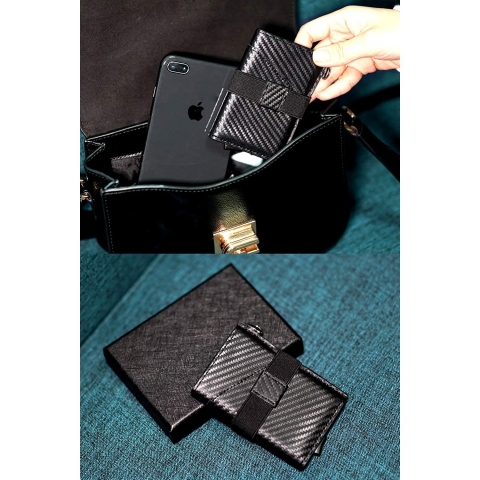 Blackcover RFID Korumal Erkek Karbonfiber Czdan (Black)