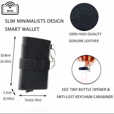 Blackcover RFID Korumal Erkek Karbonfiber Kartlk (Siyah)