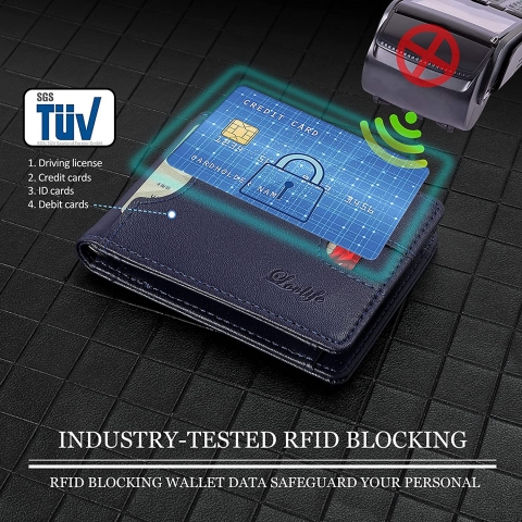 Lovlife RFID Korumal Erkek Deri Kartlk (Lacivert)