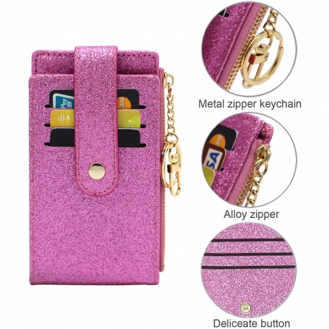 FFpaw RFID Korumal Kadn Deri Czdan (Pembe)