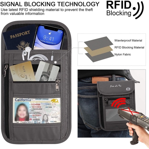 labato RFID Korumal Nylon Czdan(Koyu Gri)