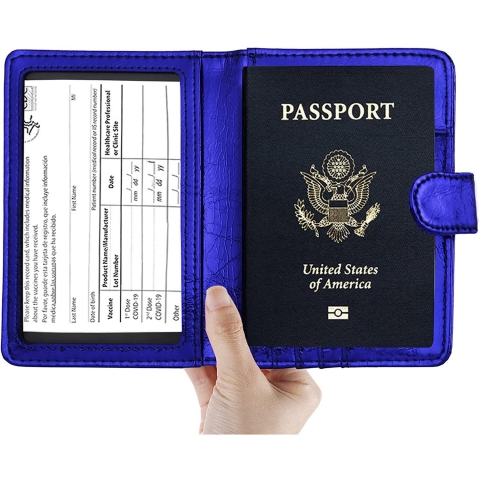 AGBIADD Kadn Deri Pasaportluk(Mavi)
