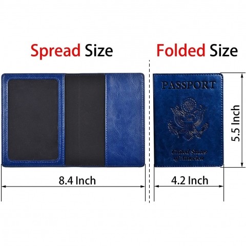 FUZHAO RFID Korumal Deri Pasaportluk (Koyu Mavi)