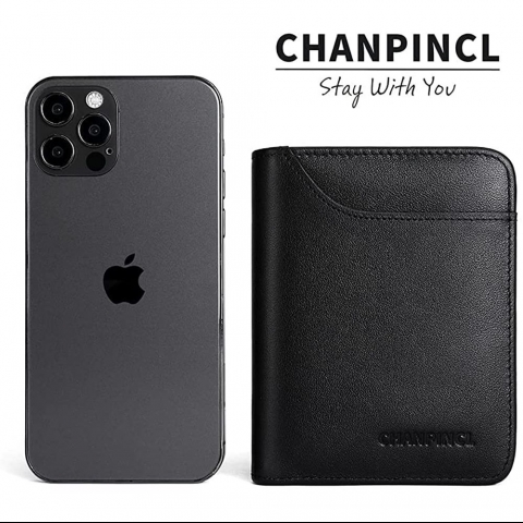 CHANPINCL RFID Korumal Erkek Deri Czdan(Black)