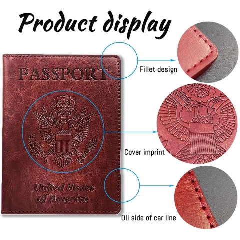 Sonloka RFID Korumal Erkek Deri Pasaportluk (Kahverengi)