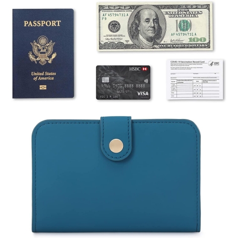 P TRAVEL DESIGN Deri Pasaportluk(2 adet)(Mavi/Pembe)