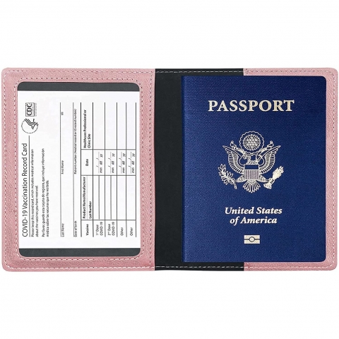 iMowaka Deri Pasaportluk(2 Adet)(Siyah/Pembe)