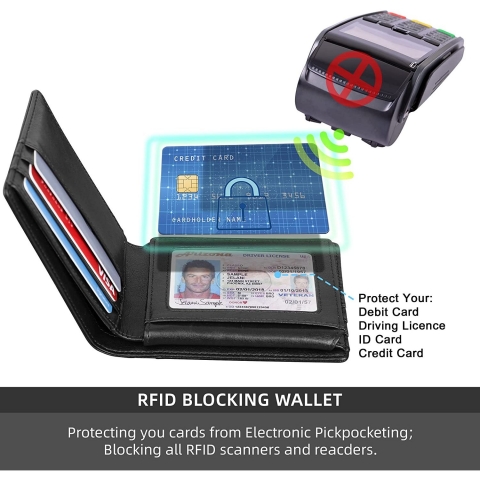 RUNBOX RFID Korumal Erkek Deri Kartlk (Black)