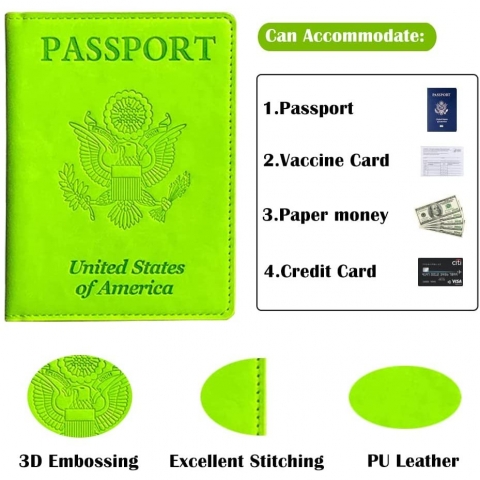 FULLBELL Deri Pasaportluk(2 Adet)(Lacivert/Yeil)