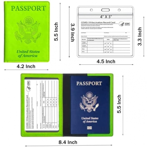 FULLBELL Deri Pasaportluk(2 Adet)(Lacivert/Yeil)