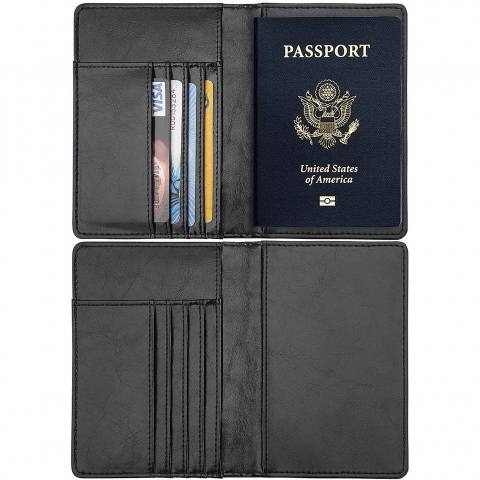 AGBIADD RFID Korumal Erkek Deri Pasaportluk (Siyah)