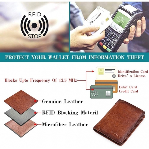 Generic RFID Korumal Erkek Deri Czdan (Kahverengi)