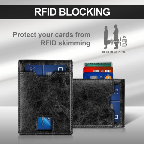 NPET RFID Korumal Erkek Deri Czdan(Black)