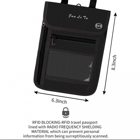 ROOSALANCE RFID Korumal Kadn Nylon Czdan (Siyah)