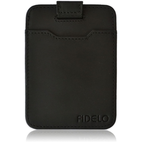 Fidelo RFID Korumal Erkek Deri Kartlk(Siyah)