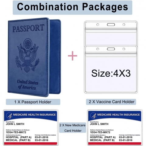 Radsfse RFID Korumal Deri Pasaportluk (Mavi)