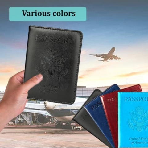 MUAZIDA RFID Korumal Kadn Deri Pasaportluk (Mavi)