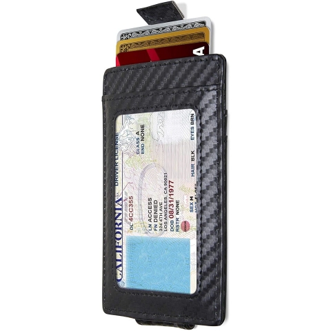 Access Denied  RFID Korumal Erkek Deri Kartlk (Siyah)