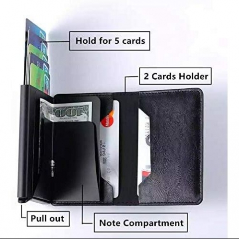 Generic RFID Korumal Erkek Deri Czdan (Siyah)