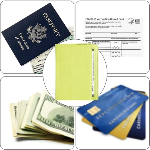 VEDO SHIPIN RFID Korumal Erkek Deri Pasaportluk (Yeil)