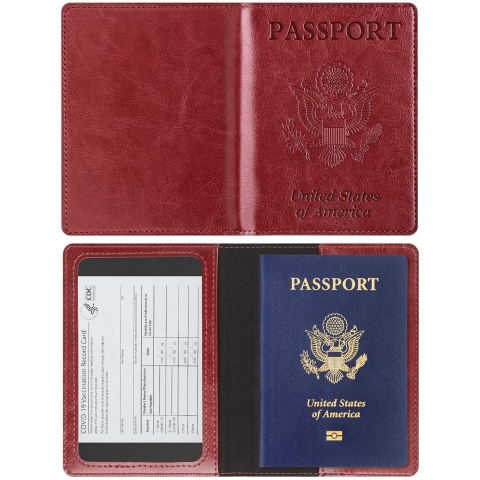 LarpGears RFID Korumal Deri Pasaportluk (Krmz)