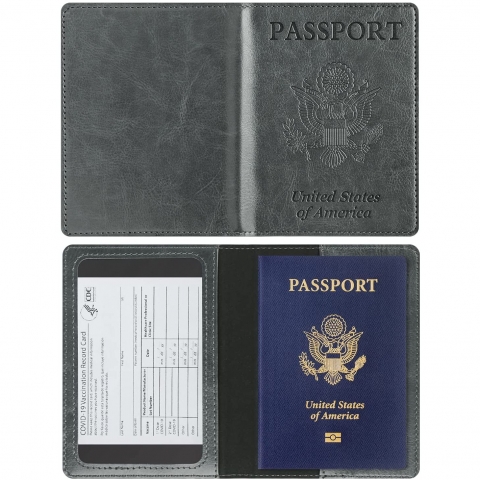 LarpGears RFID Korumal Deri Pasaportluk (Gri)