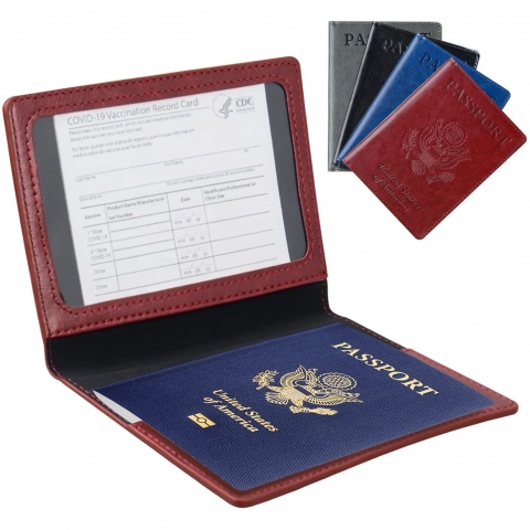 LarpGears RFID Korumal Deri Pasaportluk (Krmz/Mavi)(2 Adet)