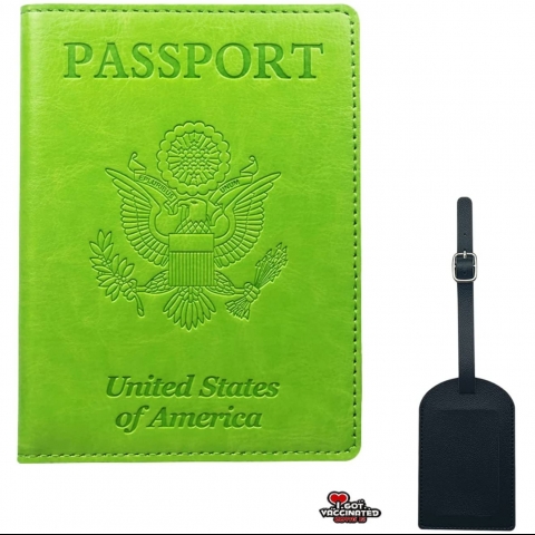 Generic RFID Korumal Kadn Deri Pasaportluk (Yeil)