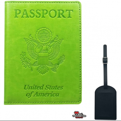 Generic RFID Korumal Kadn Deri Pasaportluk (Yeil)