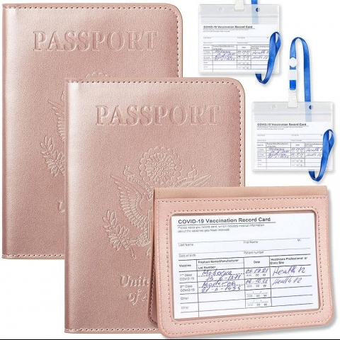 JUSJOJO Deri Pasaportluk(2 Adet)(Rose Gold)