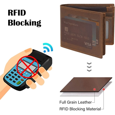 compalo RFID Korumal Erkek Deri Pasaportluk (Koyu Kahve)