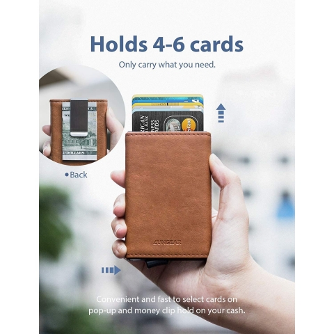 LUNGEAR RFID Korumal Deri Kartlk(Gri)