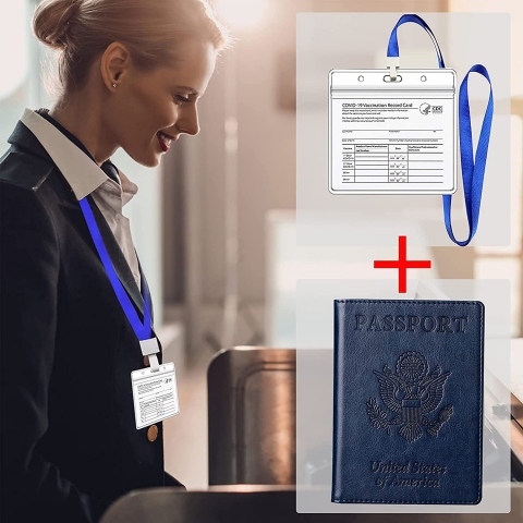 EPSUNORISE RFID Korumal Deri Pasaportluk (Mavi)
