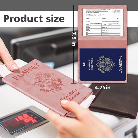 Zekkaome RFID Korumal Deri Pasaportluk (Pembe)