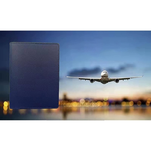 HHDSYM RFID Korumal Kadn Deri Pasaportluk (Mavi)