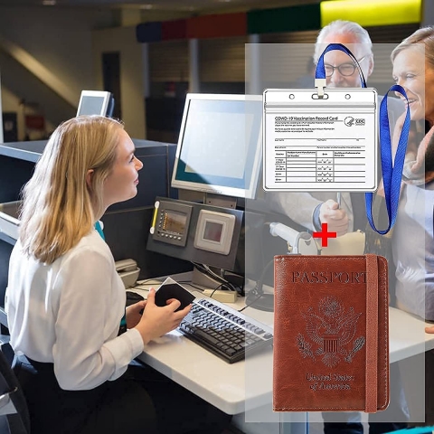 LAUWOO RFID Korumal Kadn Deri Pasaportluk (Kahverengi)