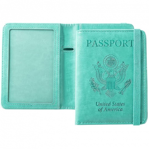 LAUWOO RFID Korumal Deri Pasaportluk (Yeil)