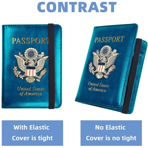 Hermard RFID Korumal Erkek Deri Pasaportluk (Ak Mavi)
