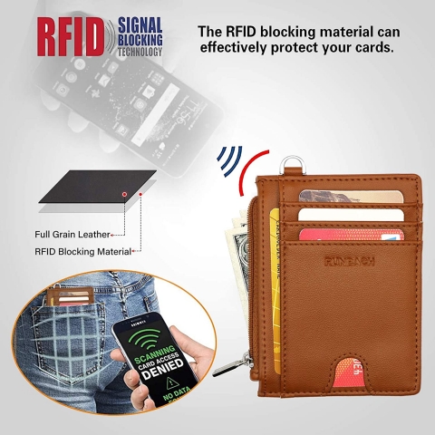 Generic RFID Korumal Deri Czdan(Kahverengi)