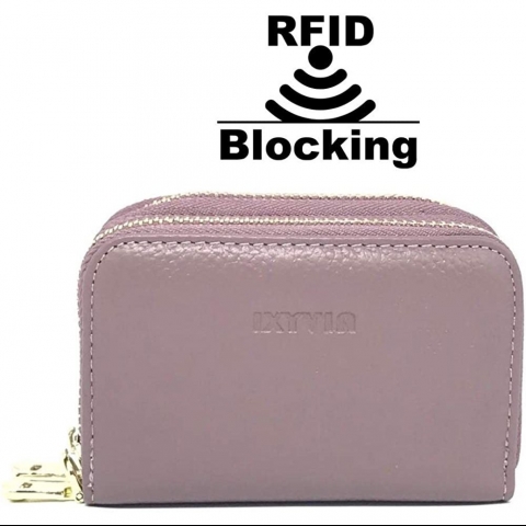 IXYVIA RFID Korumal Deri Czdan(Gri)